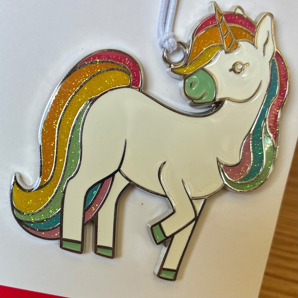 Hallmark Christmas Tree Ornament Unicorn Rainbow Glitter Metal Walmart